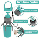 Blue Portable 6-Claw Pet Pooper Scooper - Hands-Free Dog Waste Picker with Integrated Bag Dispenser and Storage Cap - Lightweight Sanitary Waste Removal Tool for Outdoor Walking and Travel