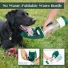 Dark Blue 2-in-1 Portable Dog Water Bottle and Food Container - Leaf-Shaped Silicone Travel Bowl for Pets, Leak-Proof Outdoor Dispenser for Walking, Hiking and Traveling, 330ml Capacity
