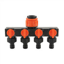 2pcs Orange 4-Way Garden Hose Splitter - Multi-Outlet Tap Manifold with Individual Control Valves - Universal Fit for 1/2 inch 3/4 inch and 1 inch Taps - Durable ABS Irrigation Water Distributor