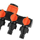 2pcs Blue 4-Way Garden Hose Splitter - Multi-Outlet Tap Manifold with Individual Control Valves - Universal Fit for 1/2 inch 3/4 inch and 1 inch Taps - Durable ABS Irrigation Water Distributor