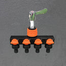 2pcs Blue 4-Way Garden Hose Splitter - Multi-Outlet Tap Manifold with Individual Control Valves - Universal Fit for 1/2 inch 3/4 inch and 1 inch Taps - Durable ABS Irrigation Water Distributor