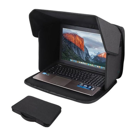 Laptop Sun Shade and Outdoor Privacy Hood - Fits Laptops up to 16 Inches Size L - Anti-Glare Screen Shield, Portable Foldable Design, Remote Work Essential for Park Beach and Outdoor Office Use