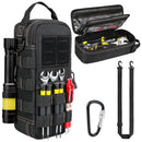 Tactical Tool Pouch Organizer - Heavy Duty Oxford Cloth - Compact MOLLE Utility Bag with Adjustable Shoulder Strap for EDC Small Hand Tools and Outdoor Gear - 12 Inch Black