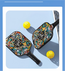 Pickleball Paddle Set with 4 Fiberglass Paddles, 8 Outdoor Balls and 2 Carry Bags - Honeycomb Core, Lightweight Design, Comfort Grip, Family and Beginner Friendly Game Set