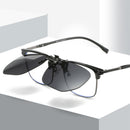 Quicksilver 2-Piece Flip-Up Sunglasses Clip-On Set for Glasses - UV-Protective Square Polarized Lenses for Driving
