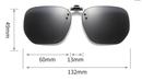 Quicksilver 2-Piece Flip-Up Sunglasses Clip-On Set for Glasses - UV-Protective Square Polarized Lenses for Driving