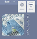Snowflake Soft Cotton Gauze Pillowcase Set - Breathable, Non-slip, Extra Large (Pillow Core Not Included)56x80cm