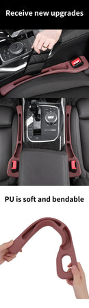 Black Car Seat Gap Filler – 2 Pieces Car Interior Storage Organizer for Front Seat Seam