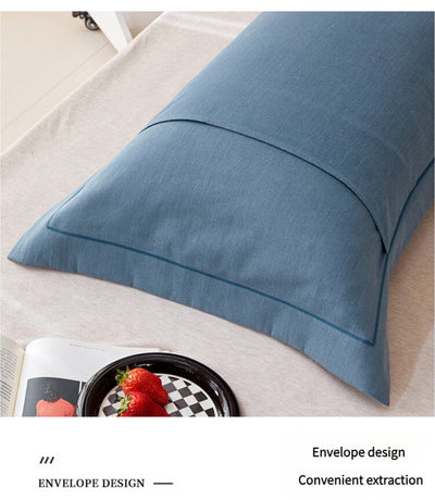 Dark Purple Pure Cotton Flannel Pillowcase Set - Soft, Thickened, Solid Color (Pair, 48x74cm)