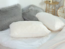 Claret Faux Fur Pillowcase Set - Crystal Velvet Plush Throw Pillow Covers, Bedding Accent (50x70cm, Pair)