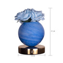 Blue Dreamy Rose Planet Lamp Night Light - Elegant 21cm USB-Charged 3-Color Touch Dimming Decor Gift