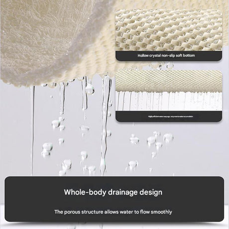 Yellow Leaves Pattern  PVC Non-Slip Bath Mat 45x75cm - Shower Drain Hole Design, Soft & Quick-Dry Bathroom Rug