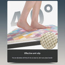 Colorful Diamond Pattern  PVC Non-Slip Bath Mat 45x75cm - Shower Drain Hole Design, Soft & Quick-Dry Bathroom Rug