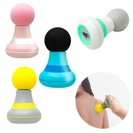 2 Pcs Grey And Green Mini Massage Gun - 6-Speed Muscle Relaxer, USB Rechargeable, Portable Fascia Massager for Home Use