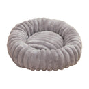 Grey Plush Pet Bed - 40cm Round Dog & Cat Mat, Cozy PP Cotton Filled, Comfortable Pet Supplies