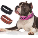 Size L Pink 1 pack Stylish PU Leather Dog Collar with Spikes - Adjustable, Durable & Comfortable for Medium to Large Breeds