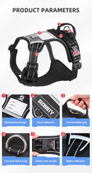 Size L Red Reflective No-Pull Dog Harness - Adjustable & Durable for Large Breeds, Anti-Escape Design
