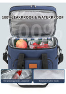 Black 23L Extra Large Insulated Cooler Bag with Double Layers - Perfect for Camping, Picnics, and Outdoor Adventures