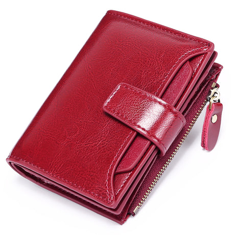 Dark Pink Premium Genuine Leather RFID Blocking Women's Wallet - Lightweight, Multi-Functional, and Stylish