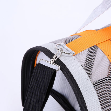 Size S Light Green And White Foldable Pet Carrier Bag - Lightweight, Breathable, and Spacious for All Seasons