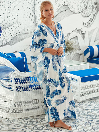 Style 9 Loose Fit Caftan Dress - Resort Style Beach Coverup for Women