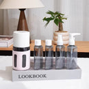 Round Pink 2-Piece 4-in-1 Travel Dispenser Set-Leakproof Refillable Bottles for Toiletries