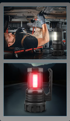 White LED Searchlight - Rechargeable Handheld Spotlight, 500m Range, Long Lasting