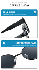 Gold + Black 2-PCS Retro Oval Sunglasses with UV Protection for Men & Women