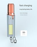 White Mini Lipstick Electric Shaver - USB Rechargeable Facial Hair Remover