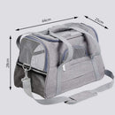 Portable Pet Bag for Small Dogs and Cats - Dark blue Travel Tote with Pet Mat (44x25x28cm)
