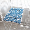 Cat Cage Platform Mat - white cat pattern on Blue background (40x60cm)