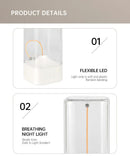 Silver Portable Magnetic Table Lamp with Bendable LED - USB-C Rechargeable