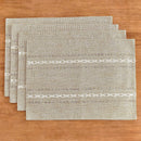 4 Pcs Beige Woven Placemats - Heat Resistant Kitchen Table Mats, Coffee Tea Cup Coasters, Linen Blend Dining Decor