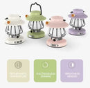 Purple Retro Snail Night Light - Portable Rechargeable Camping Lantern with Hook, 3-Color Dimming