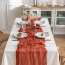 Blue Bohemian Gauze Table Runner 2-Pack - Polyester Fabric for Party and Birthday Table Decor