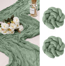 Blue Bohemian Gauze Table Runner 2-Pack - Polyester Fabric for Party and Birthday Table Decor