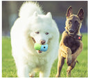 2 Pcs Green And Blue Interactive Pet Treat Dispensing Ball - Food-Grade Silicone Rolling Toy for Dogs with 1.5 cm Leakage Hole