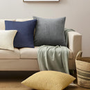 Brick Red Plush Striped Pillow Covers 45x45cm - Set of 4 Corduroy-Style Cushion Covers with Invisible Zipper, Soft and Washable for Sofa Decor