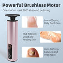 Purple Rechargeable Electric Foot File with 9 Speed Settings - Callus Remover for Smooth Feet