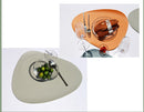 4 Pcs Orange Nordic-Style PVC Leather Placemats Set of 4 - Waterproof, Heat-Resistant, and Oil-Proof Triangular Table Mats