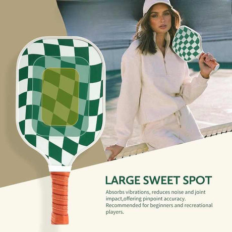 Set 1 White  And Green T700 Carbon Fiber Pickleball Paddle Set - 2 Paddles, 4 Balls, and Portable Carry Bag for Adults and Students