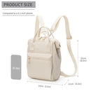 Beige Mini Waterproof Oxford Backpack - Lightweight 263g Travel Crossbody Bag with Adjustable Straps