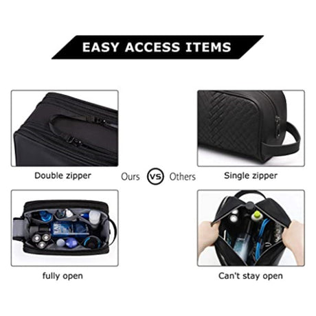 Dark Blue Stylish Waterproof Travel Toiletry Bag Organizer - Large Capacity Shaving Kit & Makeup Case(Makeup is a prop for shooting and is not included)