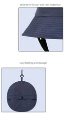 Light Grey UV50+ Sun Protection Bucket Hat - Waterproof, Quick-Dry, Foldable Outdoor Fishing Hat for Men and Women