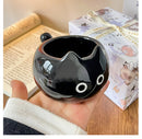White And Brown Adorable Ceramic Cat Mug - Cute Creative Coffee Cup with Tail Handle (210ml)