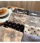 Style 8 Black Spots On White Background Versatile Patterned Square Scarf | 65x65cm Lightweight Polyester Neckerchief Headband | Vintage Polka Dot & Floral
