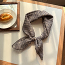 Style 11 Dark Grey Versatile Patterned Square Scarf | 65x65cm Lightweight Polyester Neckerchief Headband | Vintage Polka Dot & Floral