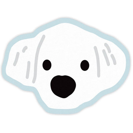 2 Pcs Style 8 White and Blue Puppy pattern Cartoon Pet Feeding Mat for Cats & Dogs - Absorbent Diatom Mud Splash-Proof Mat, Easy to Clean