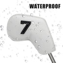 Red Golf Iron Head Covers Set of 10 - Waterproof PU Leather Club Protectors with Embroidered Numbers (3-9, P, A, S)