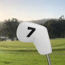 Brown Golf Iron Head Covers Set of 10 - Waterproof PU Leather Club Protectors with Embroidered Numbers (3-9, P, A, S)